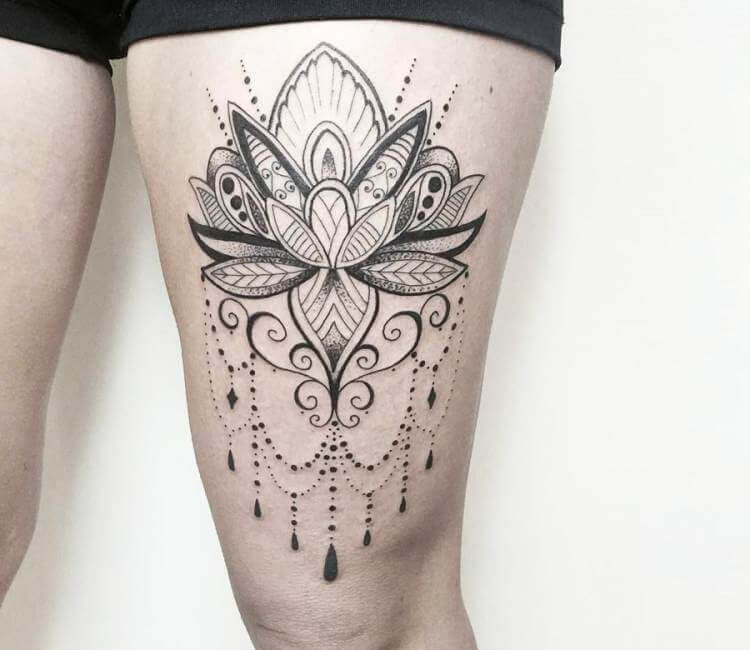  mandala lotus flower tattoo