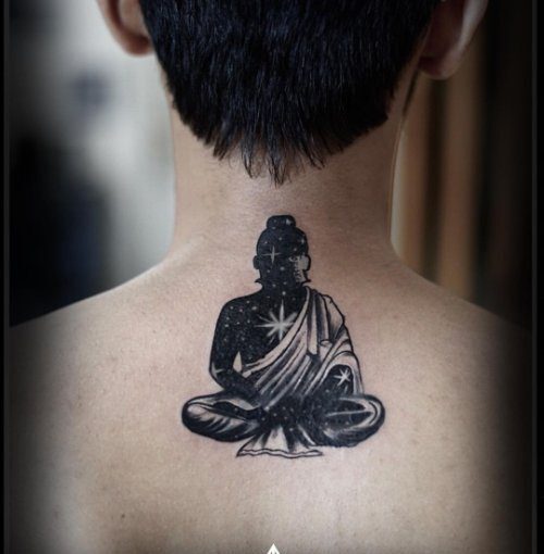 back neck tattoo men